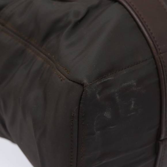 HERMES Acape Luco PM Hand Bag Nylon Brown Auth bs14944 - Picture 14 of 16